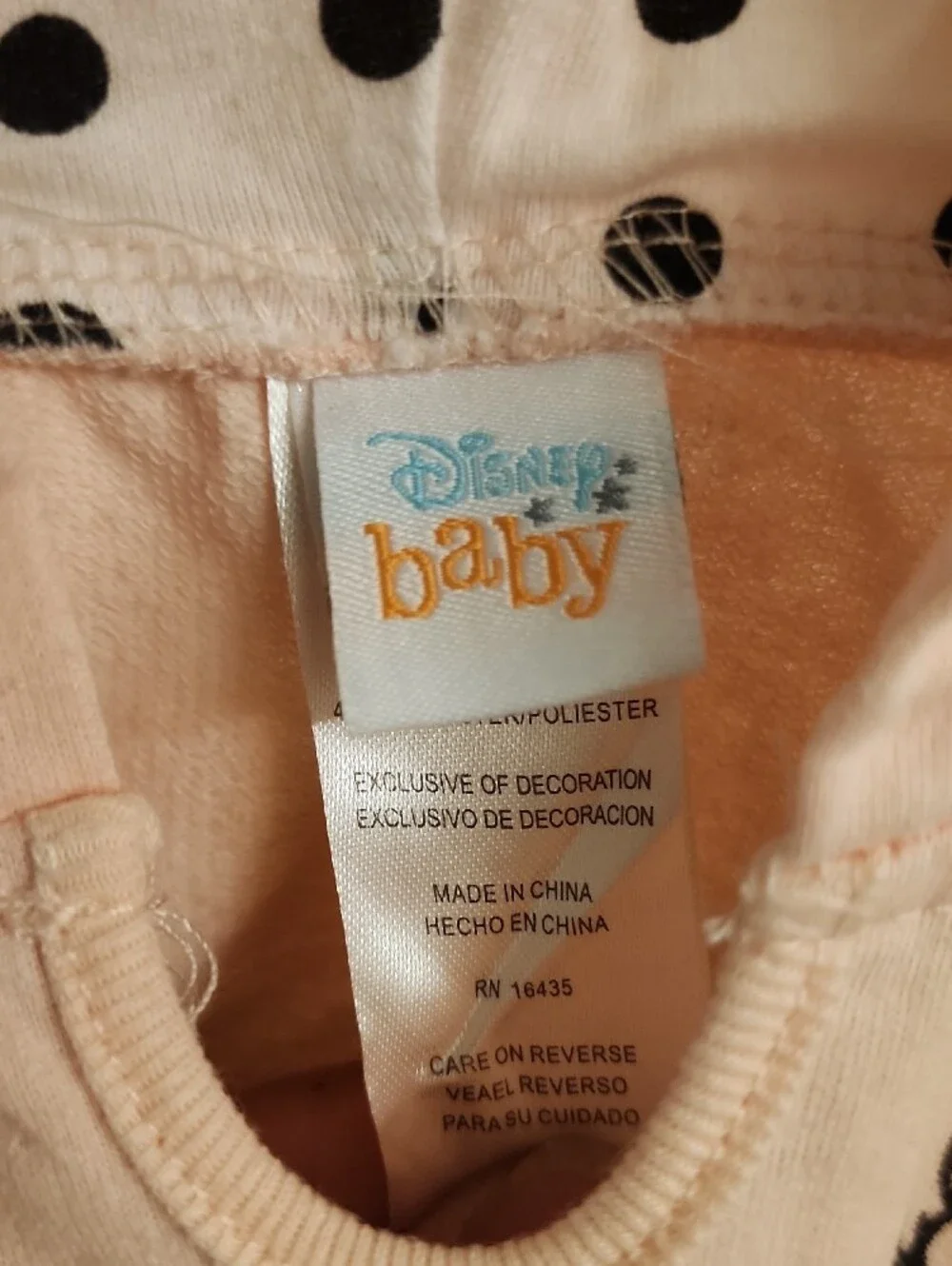 Disney Baby Peach Minnie Mouse Hooded Sweatshirt